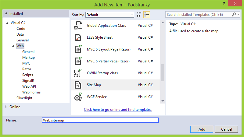 SiteMap z ASP.NET - ASP.NET Web Forms