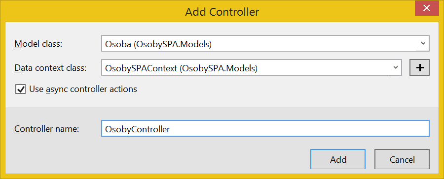 Kontrolér osôb v ASP.NET SPA - ASP.NET MVC - Single Page Application