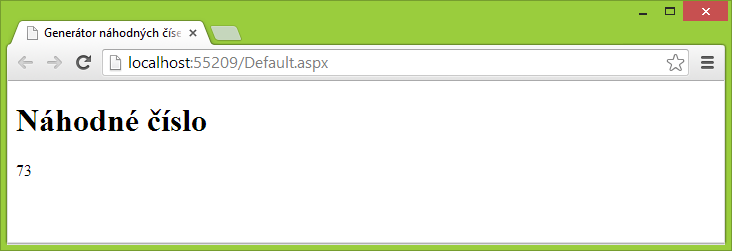 Webová aplikácia generujúce náhodné číslo v ASP.NET Web Forms - ASP.NET Web Forms