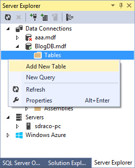 Pridanie novej databázovej tabuľky v ASP.NET - ASP.NET Web Forms