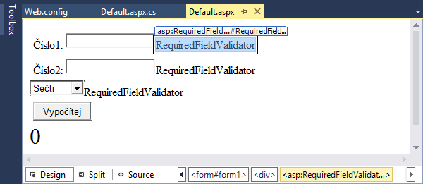 Validator v ASP.NET WebForms - ASP.NET Web Forms