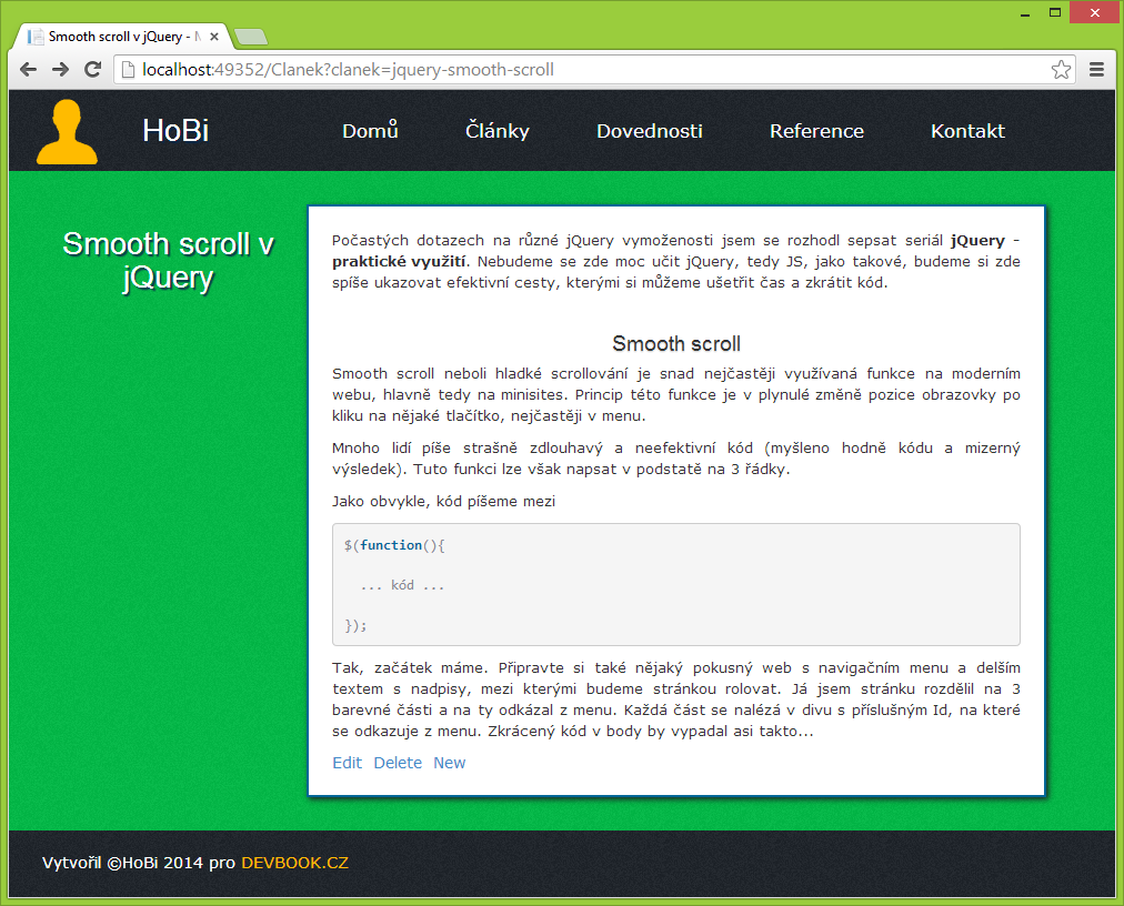 Článok napísaný v WYSIWYG editore v ASP.NET - ASP.NET Web Forms