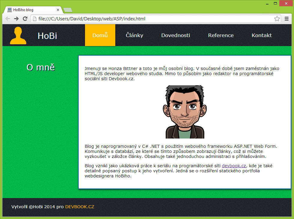 HoBiho šablóna pre ASP.NET Web Forms - ASP.NET Web Forms