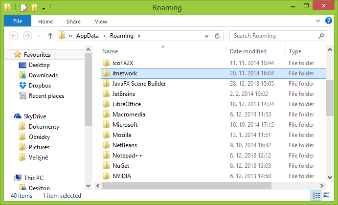 Zložka appdata vo Windows Exploreri - Práca so súbormi v jazyku C
