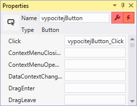 Udalosti vo WPF v C# .NET Visual Studio - Okenné aplikácie v C # .NET WPF