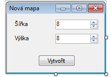 Formulár pre novú mapu v C# .NET - 3D bludisko v XNA