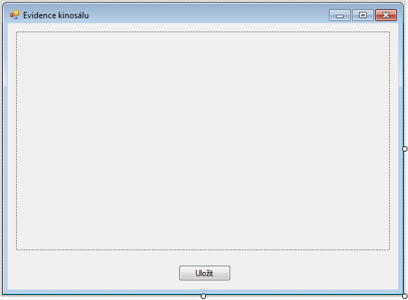 Formulár kinosály v C# .NET - Okenné aplikácie v C # .NET vo Windows Forms