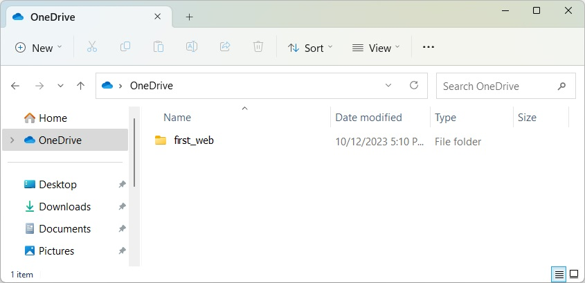 Vytvorenie zložky v OneDrive - Webové stránky krok za krokom
