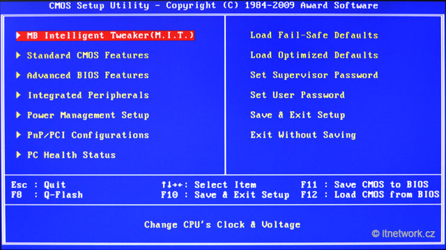 Menu Setup utility BIOSu - Staviame si počítač