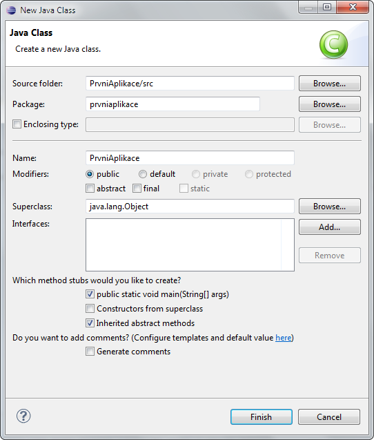 Nastavenie triedy - IntelliJ IDEA / NetBeans / Eclipse - Pokročilá práce - IntelliJ IDEA / NetBeans / Eclipse - Pokročilá práce