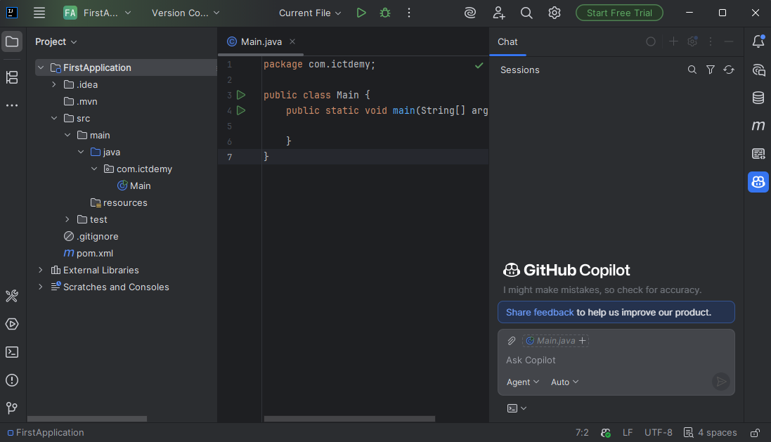 GitHub Copilot v IntelliJ IDEA - Základné konštrukcie jazyka Java