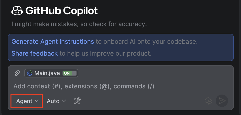 Režimy GitHub Copilota - Základné konštrukcie jazyka Java