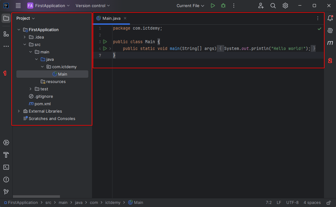 Prvý náhľad do Java projektu - Základné konštrukcie jazyka Java