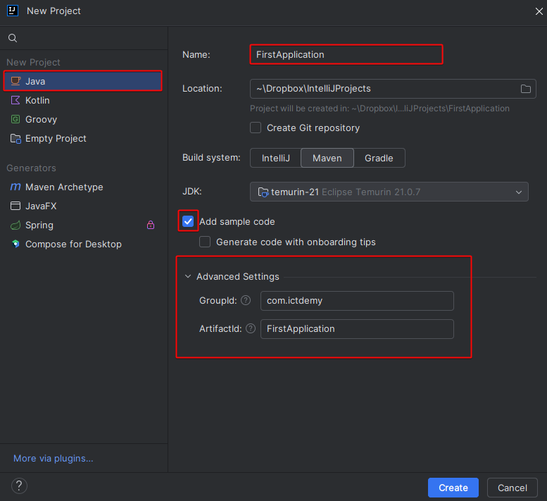 Nastavenie aplikácie - Základné konštrukcie jazyka Java