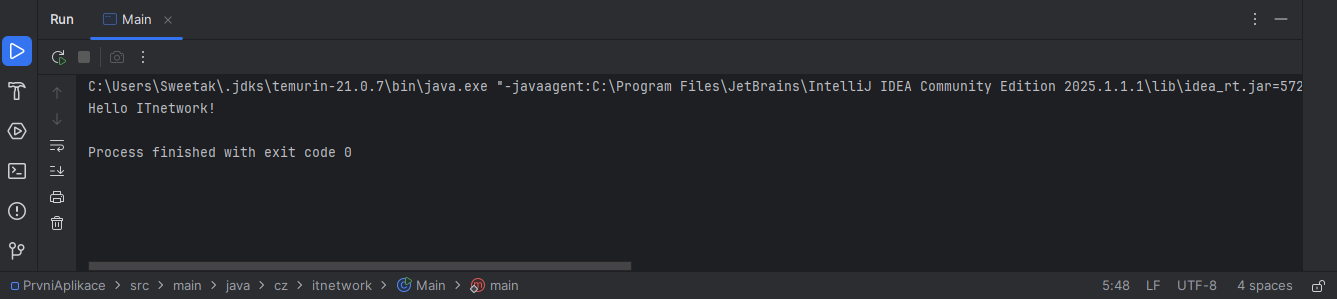 Normálny output Mavenu - Základné konštrukcie jazyka Java