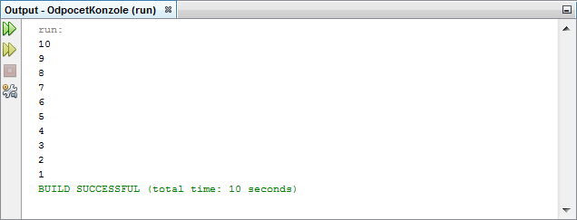 Odpočet v konzolu v C# .NET