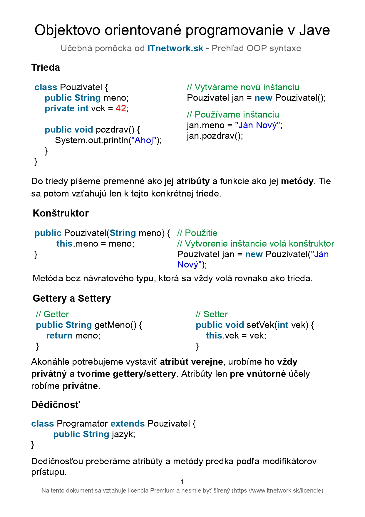 Objektovo orientované programovanie v Jave