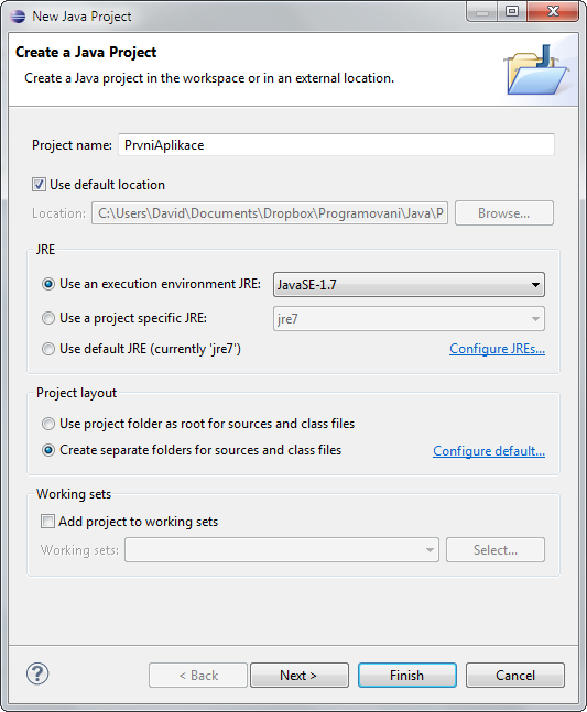 Vytvorenie projektu konzolovej aplikácie v Jave - IntelliJ IDEA / NetBeans / Eclipse - Pokročilá práce - IntelliJ IDEA / NetBeans / Eclipse - Pokročilá práce