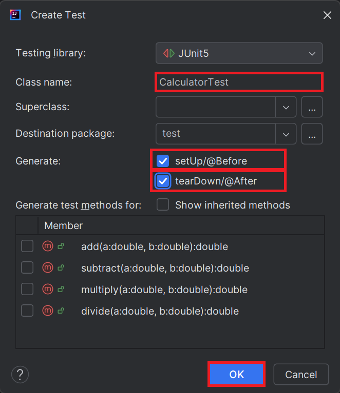Vygenerovanie testu - Testovanie v Jave