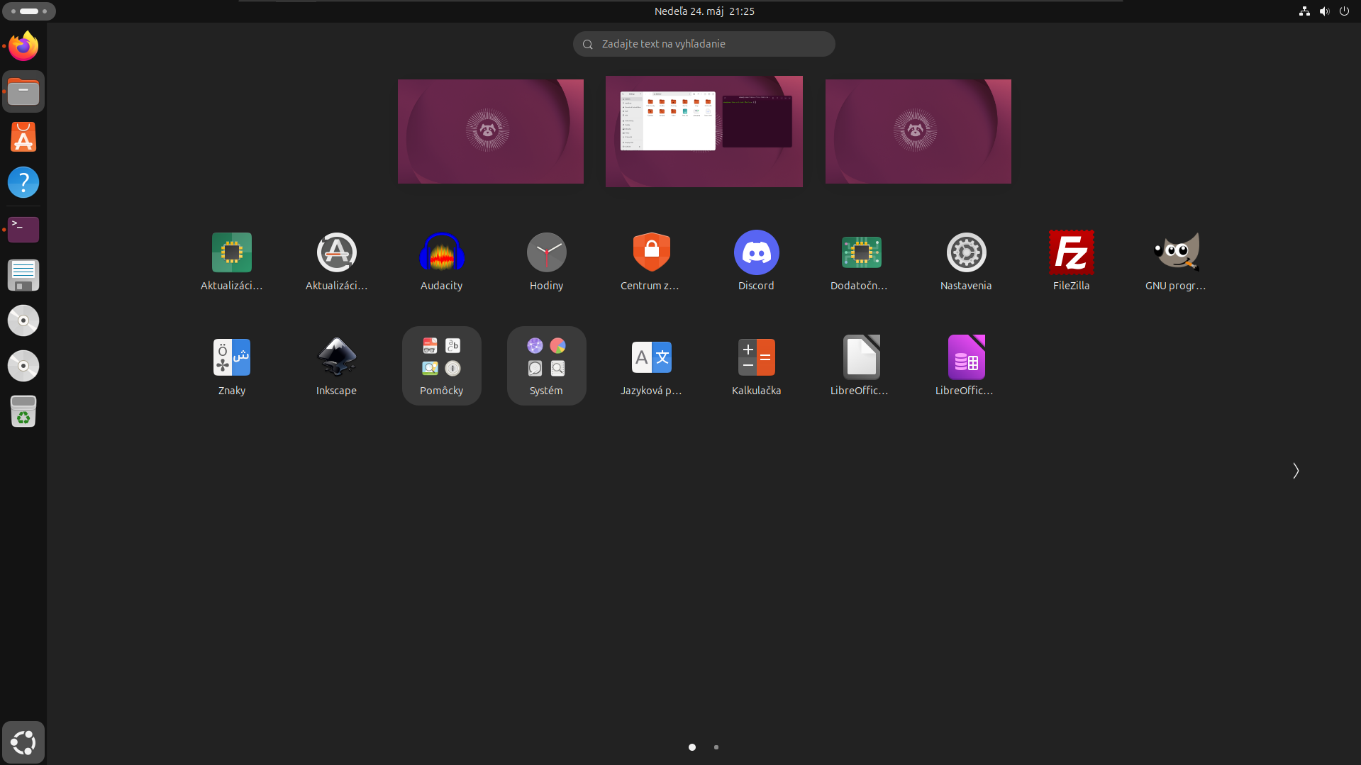 Zobrazenie pracovných plôch a aplikácií v Ubuntu - Základy Linuxu