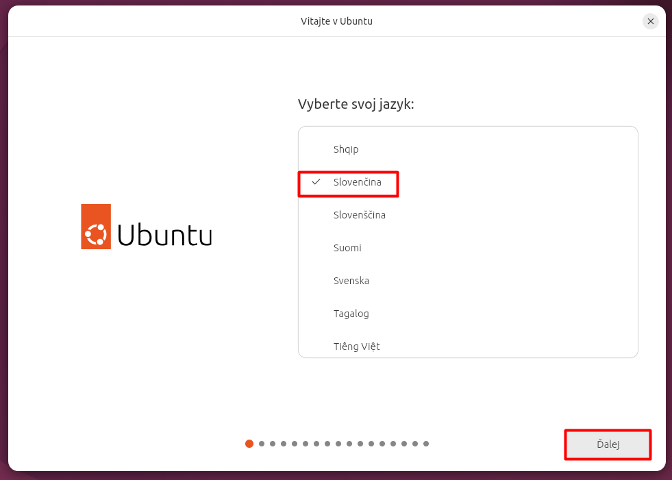 Výber jazyka - Základy Linuxu