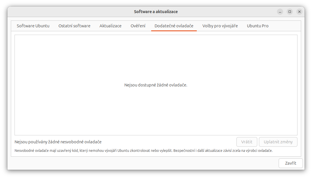 Správa dodatočných ovládačov v Ubuntu - Základy Linuxu - Základy Linuxu