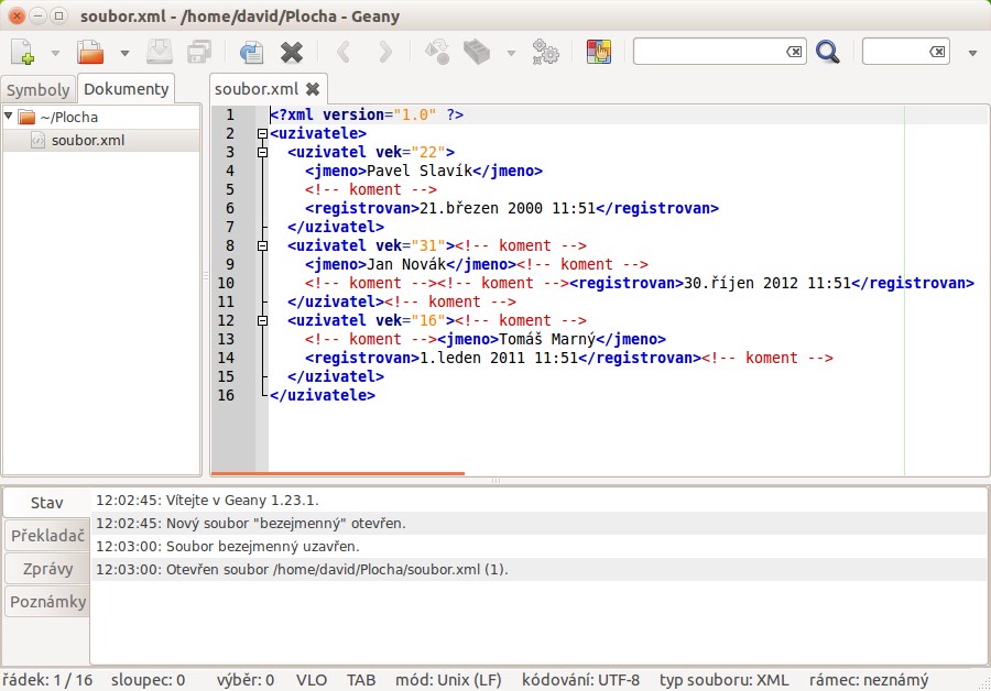 Geany IDE v Ubuntu Linuxe - Základy Linuxu