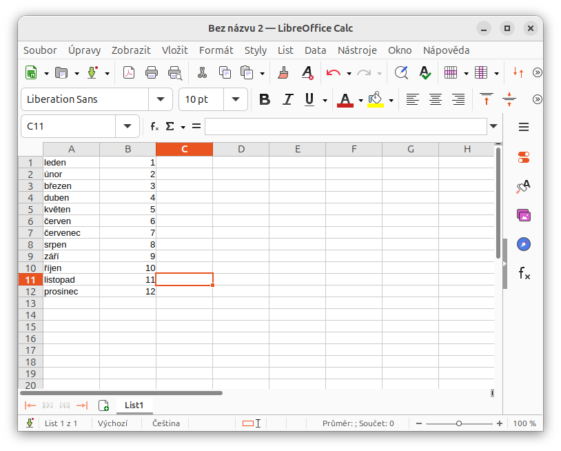 LibreOffice Calc - Základy Linuxu - Základy Linuxu