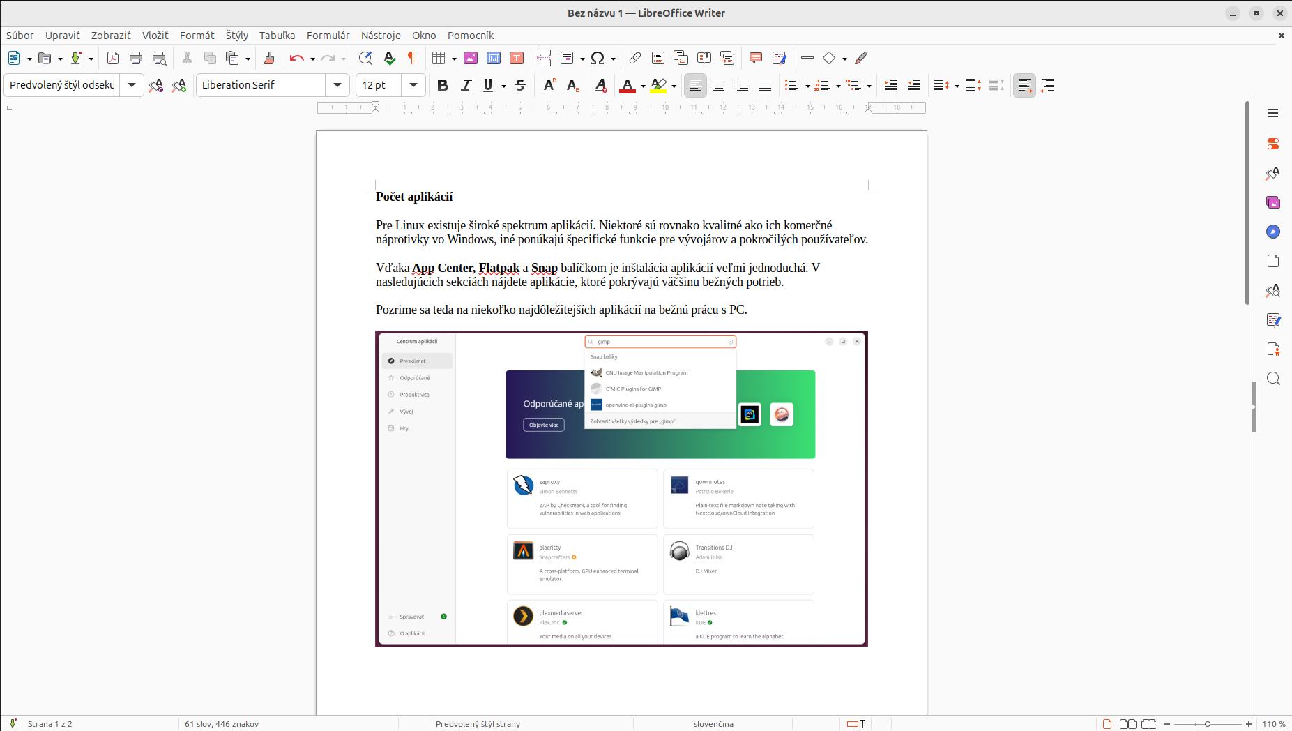 LibreOffice Writer - Základy Linuxu