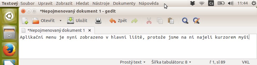 Aplikačné menu v Linuxe Ubuntu - Základy Linuxu