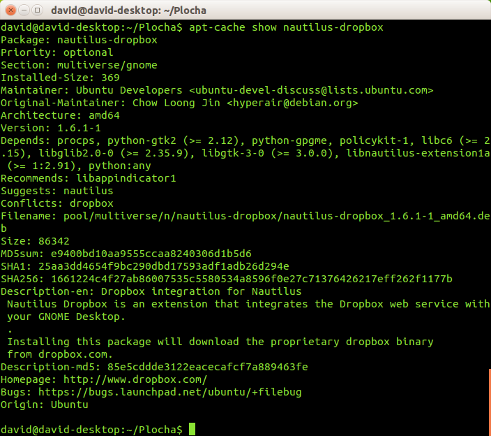 Zobrazenie informácií o balíku v Linuxe - Základy Linuxu