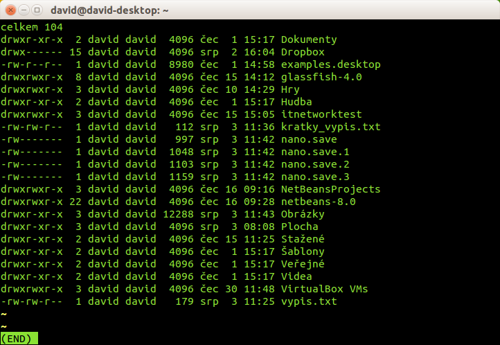 Prepojenie less pomocou rúry s príkazom ls v Linuxe - Základy Linuxu