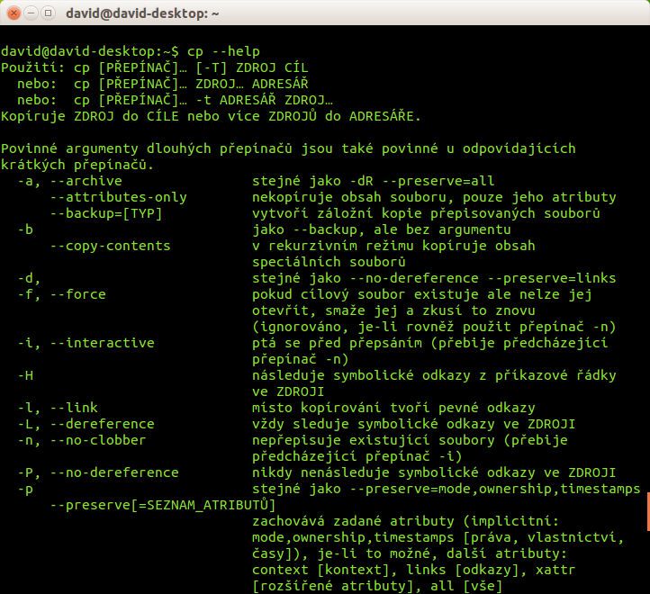 Parameter -help pri programoch v Linuxe - Základy Linuxu