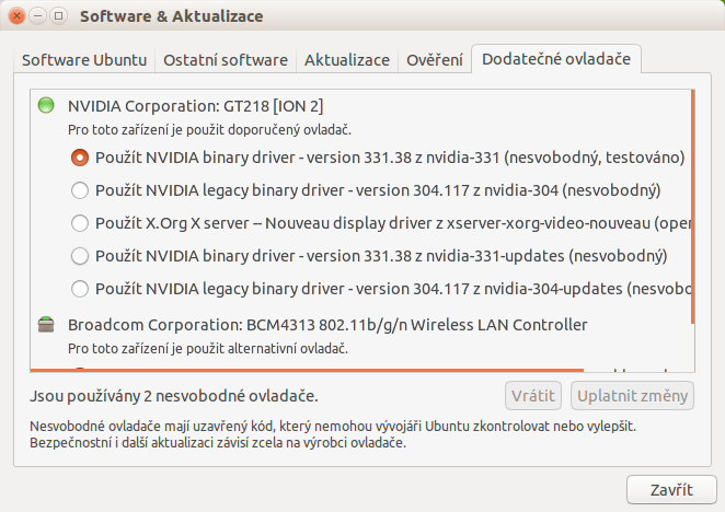 Aktualizácie ovládačov v Linuxe Ubuntu - Základy Linuxu