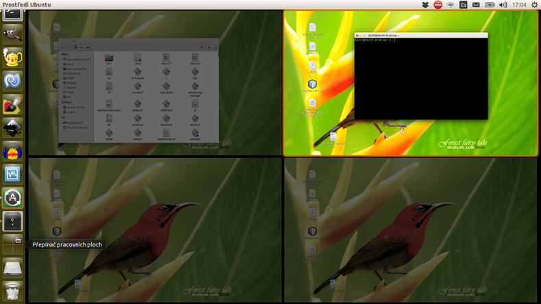Prepínač pracovných plôch v Linuxe Ubuntu - Základy Linuxu