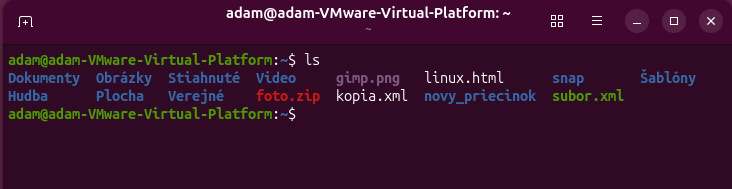 Výpis súborov a priečinkov v termináli Linuxu - Základy Linuxu