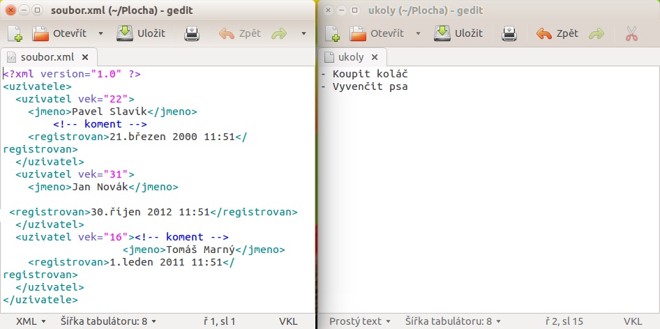 Textový editor gedit v Ubuntu Linuxe - Základy Linuxu