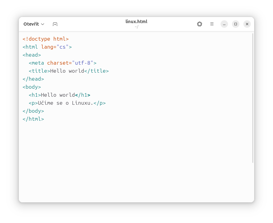 GNOME Text Editor v Ubuntu - Základy Linuxu - Základy Linuxu
