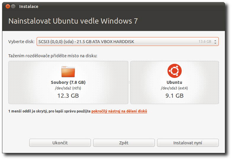Rozdelenie disku pri inštalácii Linuxu Ubuntu k Windows - Základy Linuxu