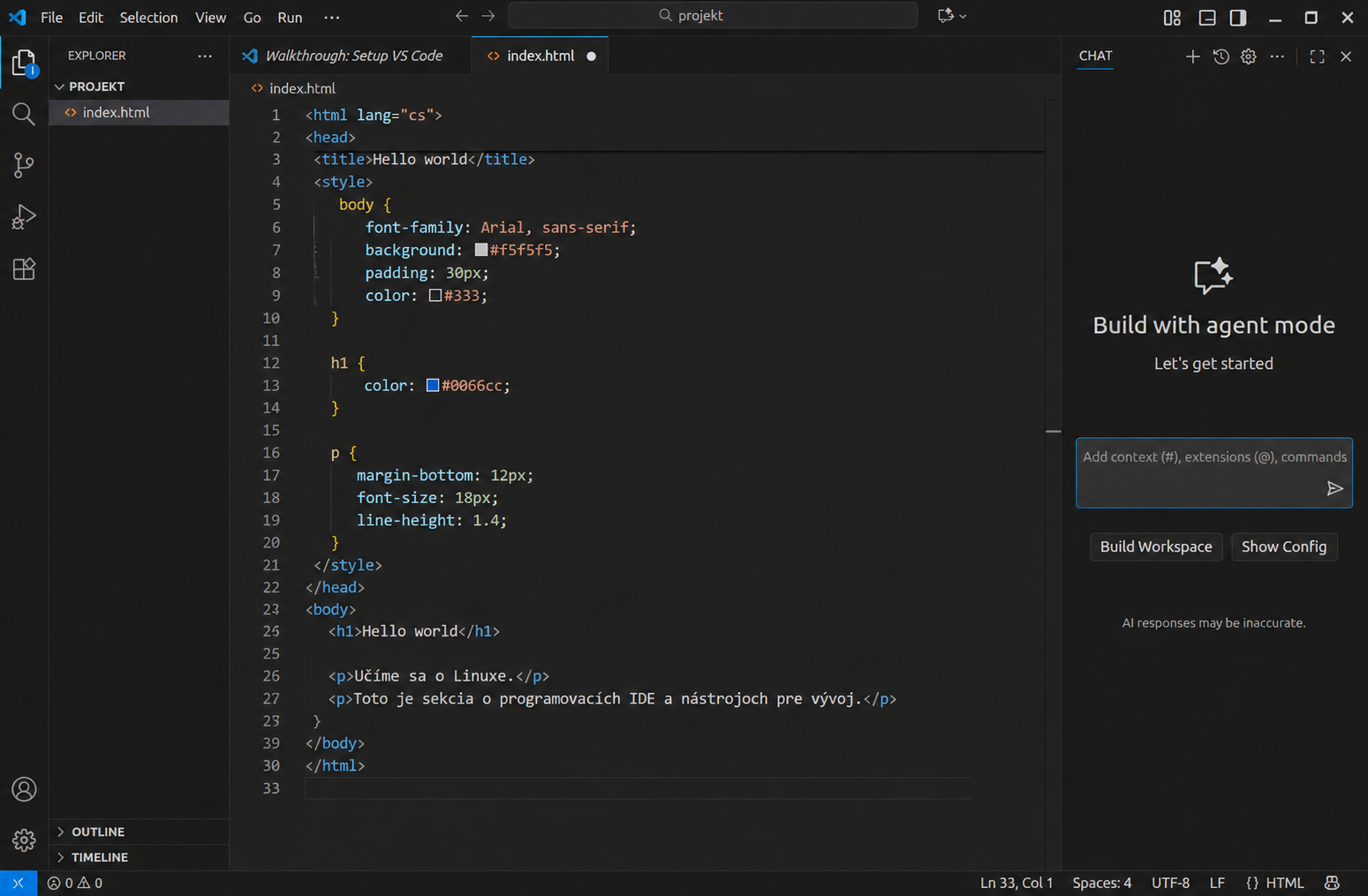 Visual Studio Code v Ubuntu - Základy Linuxu