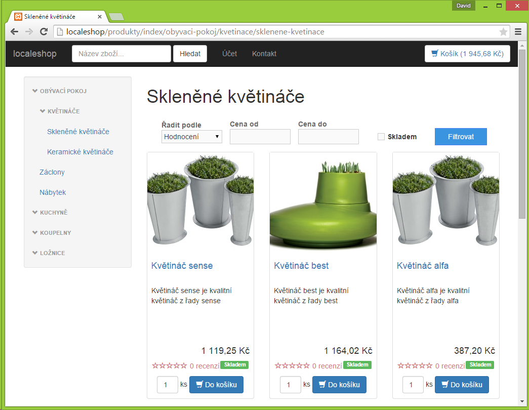 Vloženie produktu do košíka