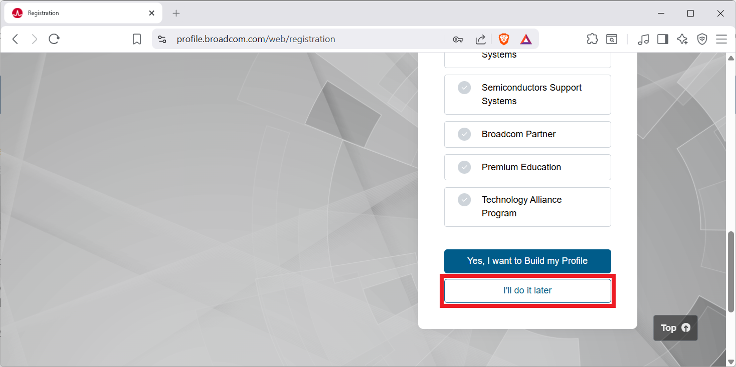 Preskočenie ďalšieho nastavenia Broadcom účtu - Základy Windows - Základy Windows