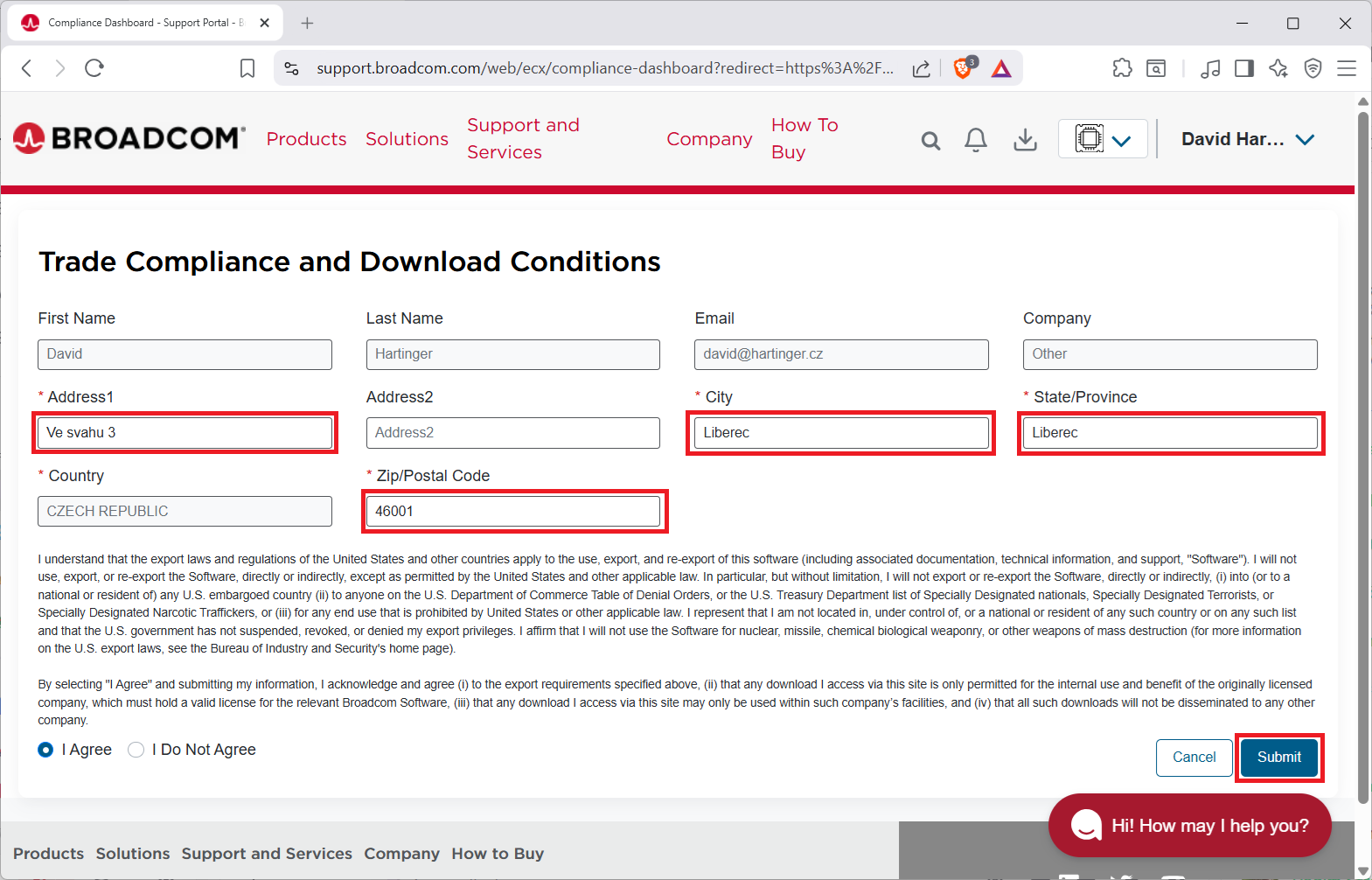 Vyplnenie ďalších údajov pre stiahnutie VMware - Základy Windows - Základy Windows