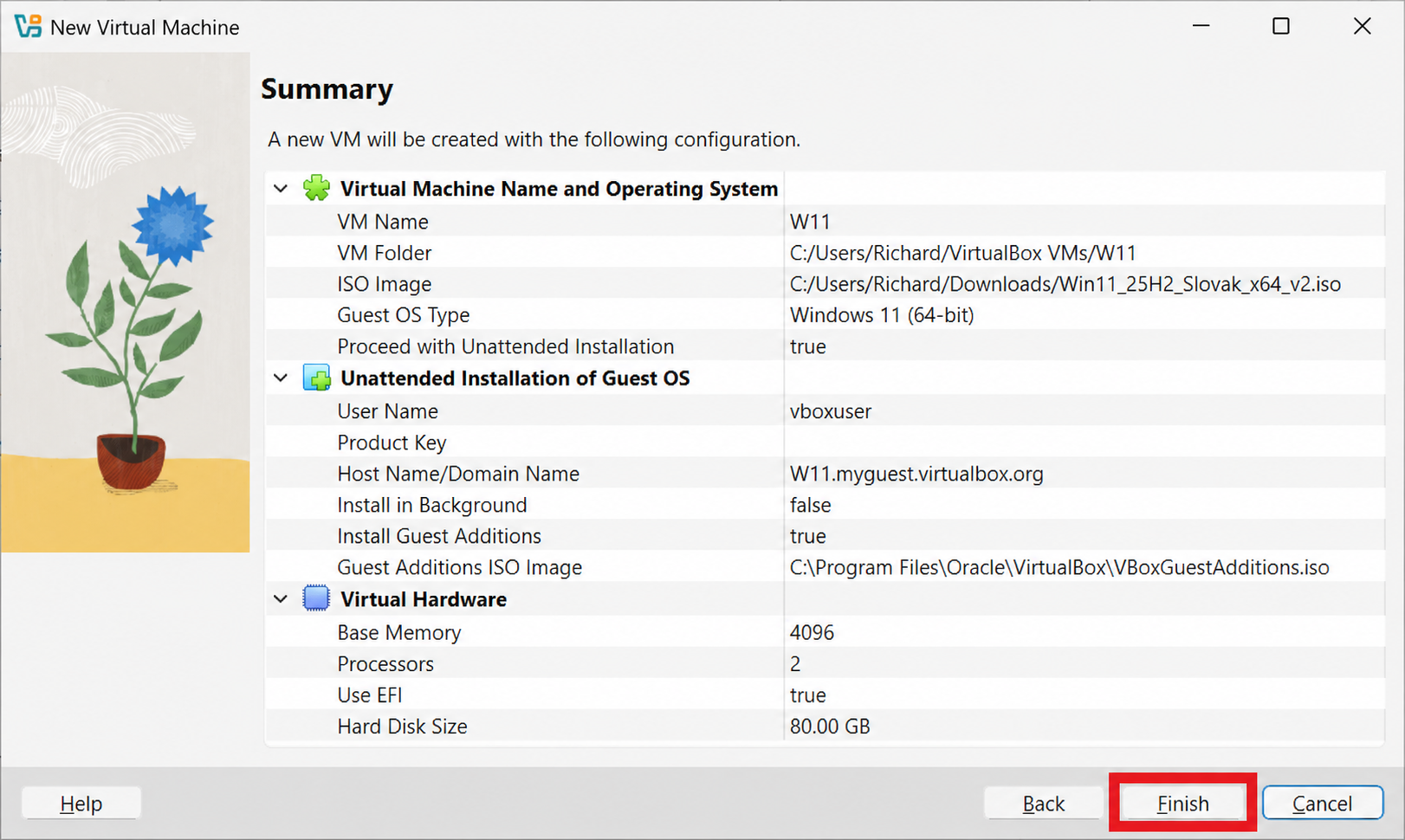 Dokončenie tvorby nového virtuálneho PC - Základy Windows