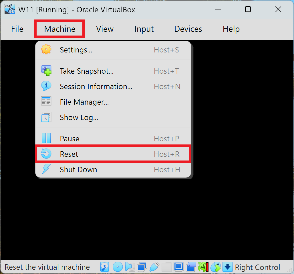 Reštartovanie virtuálneho stroja - Základy Windows - Základy Windows