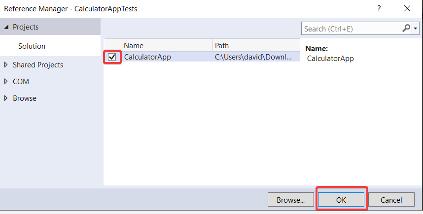 Potvrdenie pridanej referencie - Testovanie v C# .NET