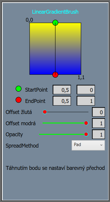 Štetec LinearGradientBrush v C# .NET WPF - Okenné aplikácie v C # .NET WPF