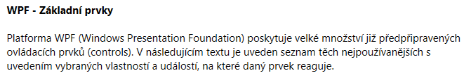 TextBlock v C# .NET WPF - Okenné aplikácie v C # .NET WPF