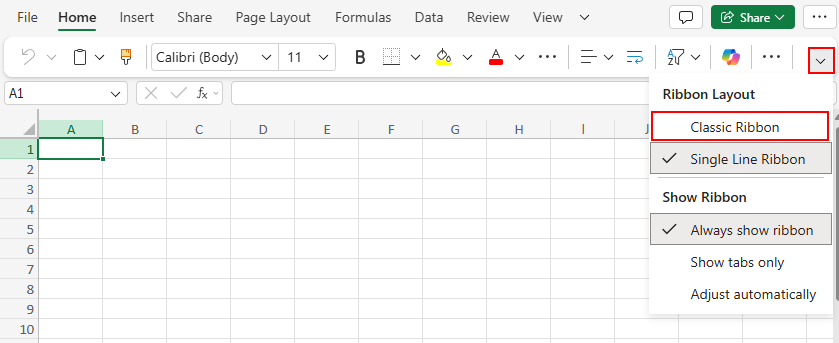 Plné zobrazenie pásu s nástrojmi v Office 365 - Úvod do dátovej analýzy a obchodného rozhodovania