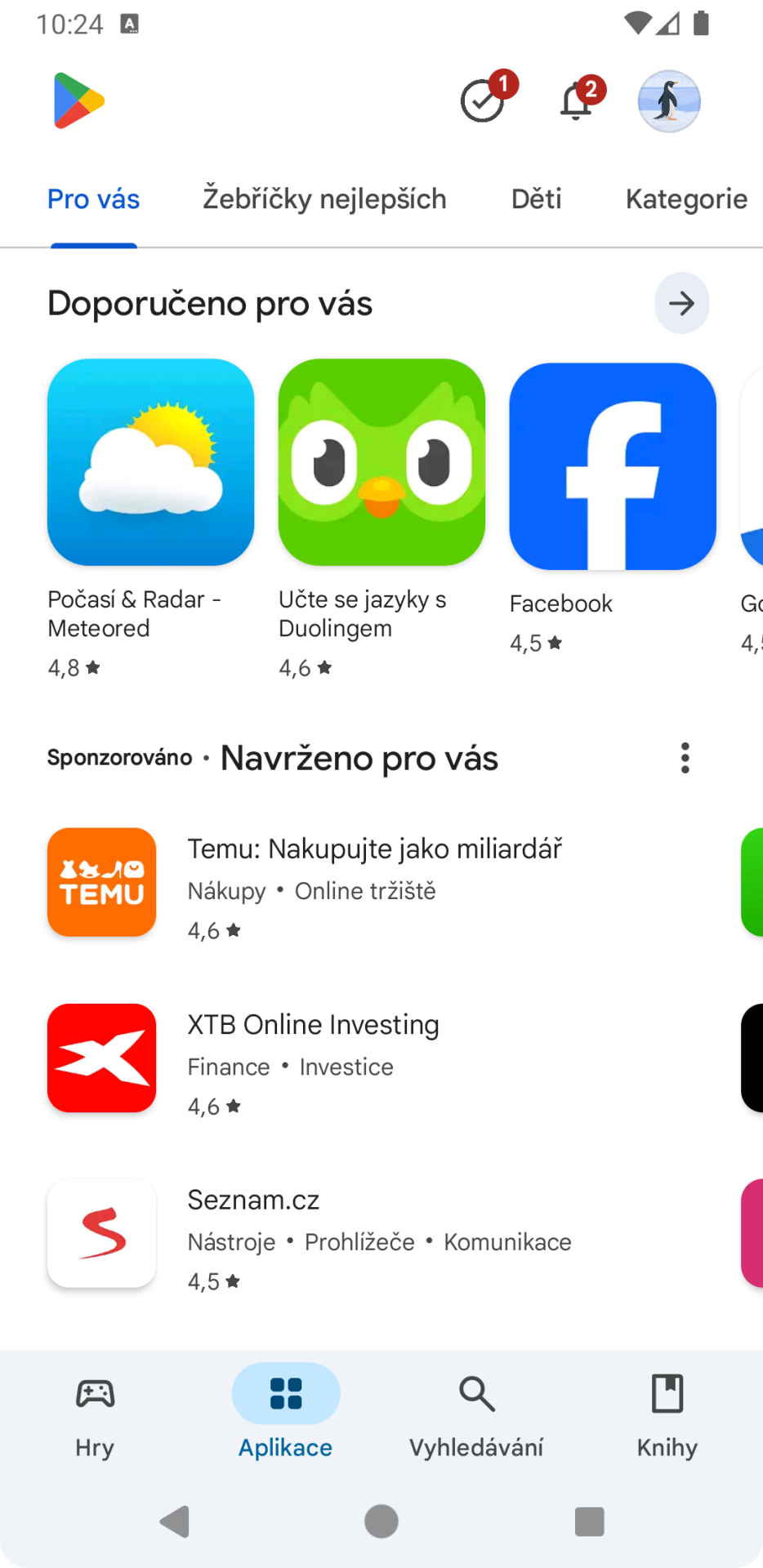 Domovská stránka Google Play - Využívanie aplikácií na telefóne - Využívanie aplikácií na telefóne